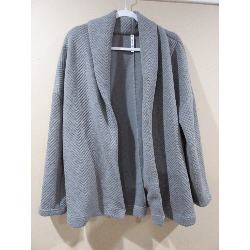 fabletics Vanessa gray small cardigan Open sweater Quilted Relaxed Fit
